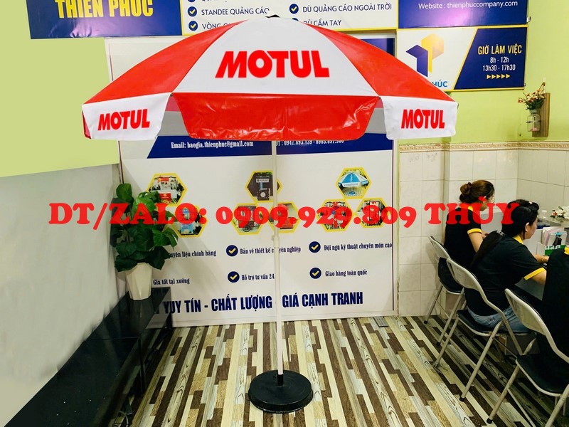 dù che xe đẩy bán hàng có in logo