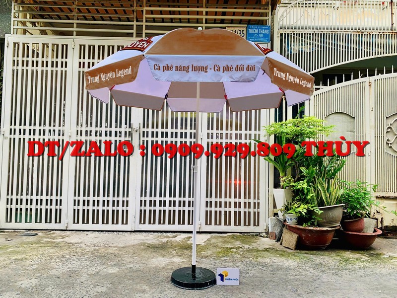 dù che xe đẩy bán hàng in logo