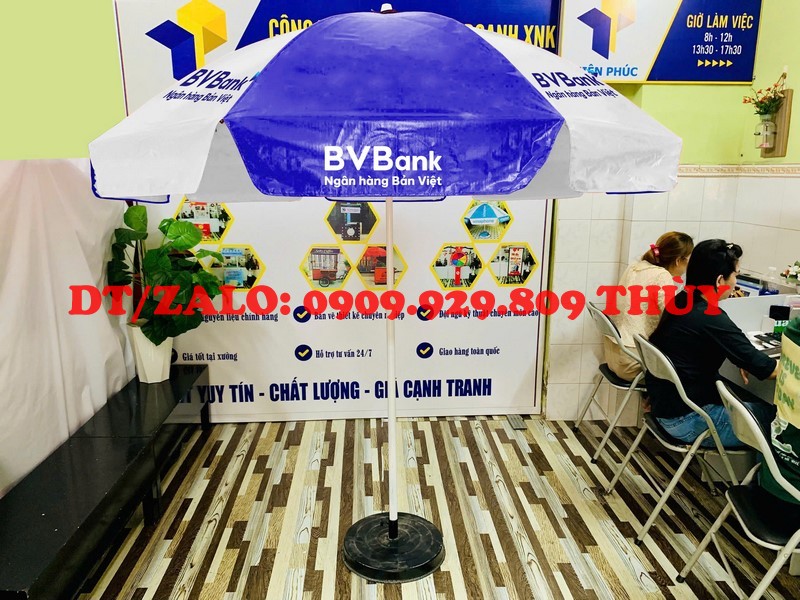Dù tròn in logo ngân hàng giá rẻ